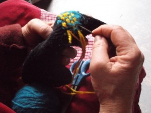 mending a sock